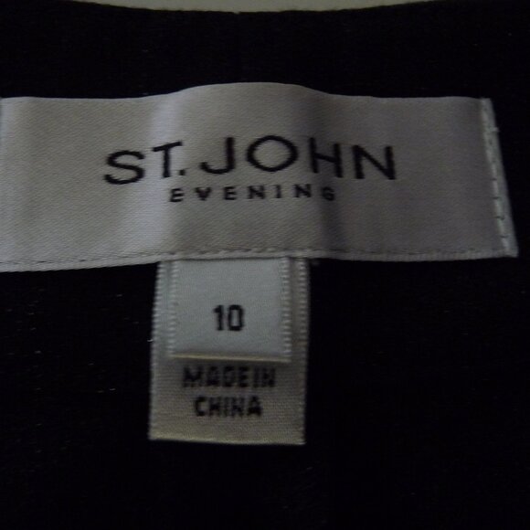 ST.JOHN EVENING EMMA BLACK LIGHT SHIMMER LUXE COCKTAIL PANTS NEW SIZE 10 - Picture 1 of 6